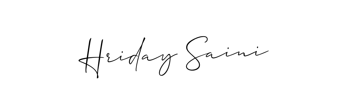 Also You can easily find your signature by using the search form. We will create Hriday Saini name handwritten signature images for you free of cost using Allison_Script sign style. Hriday Saini signature style 2 images and pictures png