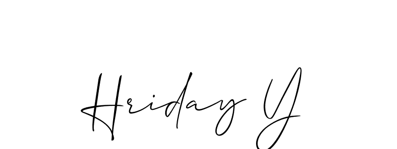 Create a beautiful signature design for name Hriday Y. With this signature (Allison_Script) fonts, you can make a handwritten signature for free. Hriday Y signature style 2 images and pictures png
