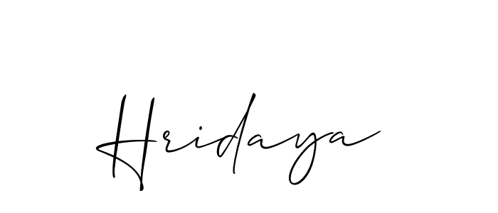 Also we have Hridaya name is the best signature style. Create professional handwritten signature collection using Allison_Script autograph style. Hridaya signature style 2 images and pictures png
