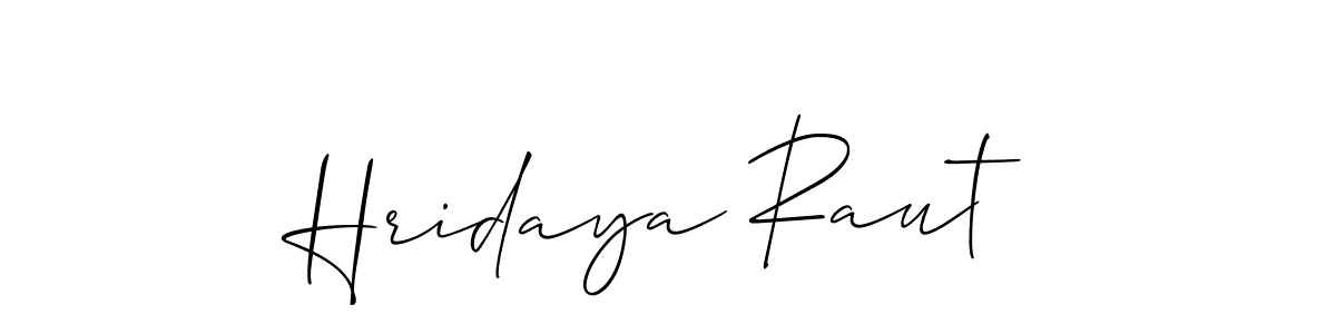 Use a signature maker to create a handwritten signature online. With this signature software, you can design (Allison_Script) your own signature for name Hridaya Raut. Hridaya Raut signature style 2 images and pictures png