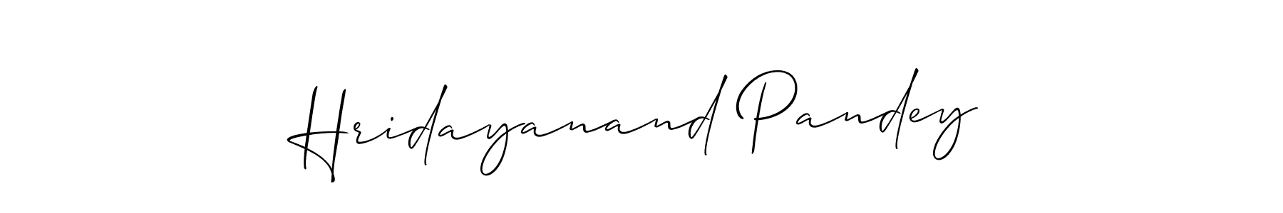 Make a beautiful signature design for name Hridayanand Pandey. With this signature (Allison_Script) style, you can create a handwritten signature for free. Hridayanand Pandey signature style 2 images and pictures png