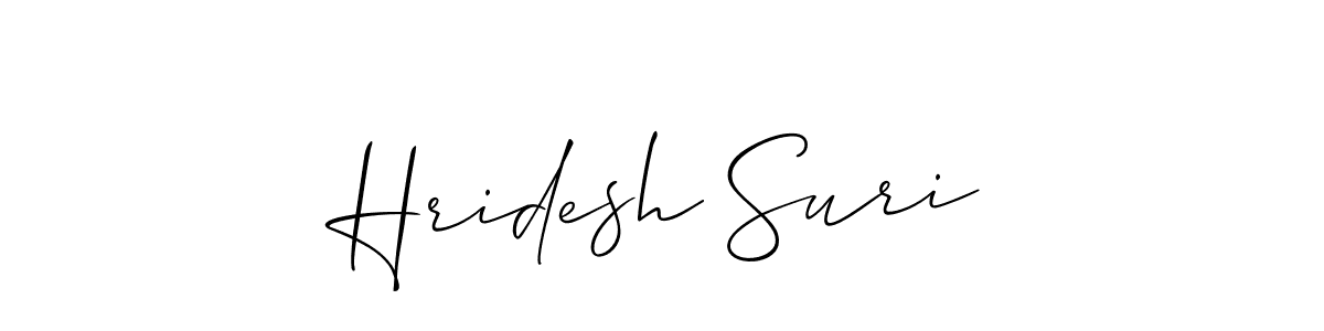 Make a short Hridesh Suri signature style. Manage your documents anywhere anytime using Allison_Script. Create and add eSignatures, submit forms, share and send files easily. Hridesh Suri signature style 2 images and pictures png