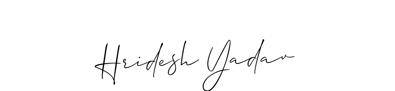 Create a beautiful signature design for name Hridesh Yadav. With this signature (Allison_Script) fonts, you can make a handwritten signature for free. Hridesh Yadav signature style 2 images and pictures png