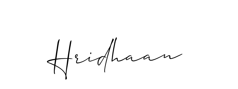Also we have Hridhaan name is the best signature style. Create professional handwritten signature collection using Allison_Script autograph style. Hridhaan signature style 2 images and pictures png
