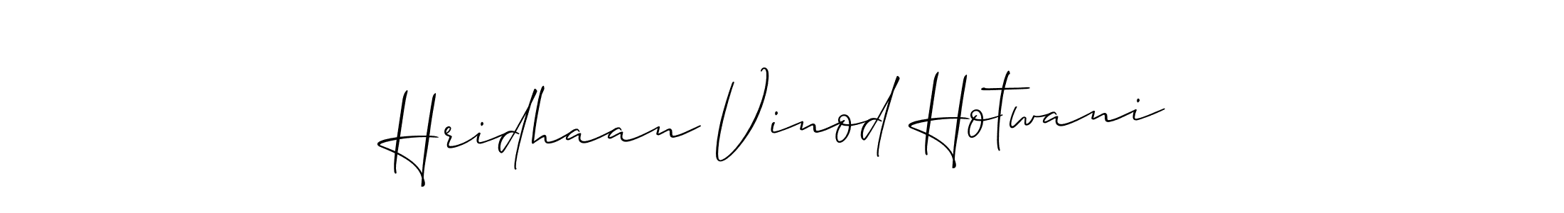 Use a signature maker to create a handwritten signature online. With this signature software, you can design (Allison_Script) your own signature for name Hridhaan Vinod Hotwani. Hridhaan Vinod Hotwani signature style 2 images and pictures png