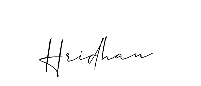 Allison_Script is a professional signature style that is perfect for those who want to add a touch of class to their signature. It is also a great choice for those who want to make their signature more unique. Get Hridhan name to fancy signature for free. Hridhan signature style 2 images and pictures png