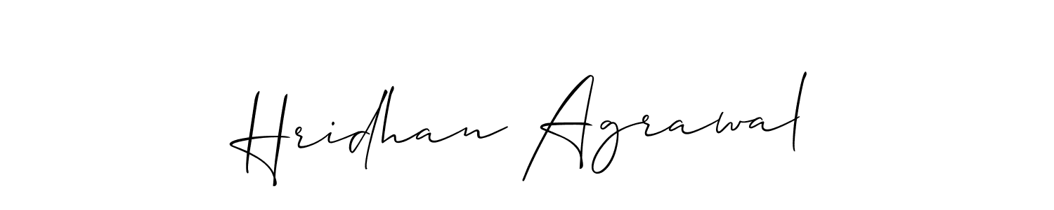 Design your own signature with our free online signature maker. With this signature software, you can create a handwritten (Allison_Script) signature for name Hridhan Agrawal. Hridhan Agrawal signature style 2 images and pictures png