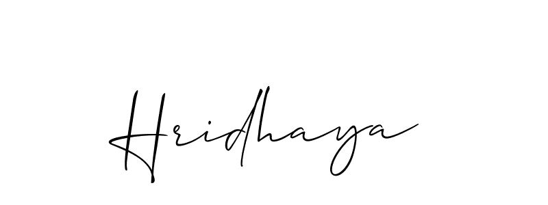 Allison_Script is a professional signature style that is perfect for those who want to add a touch of class to their signature. It is also a great choice for those who want to make their signature more unique. Get Hridhaya name to fancy signature for free. Hridhaya signature style 2 images and pictures png