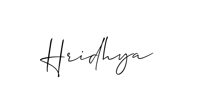 Design your own signature with our free online signature maker. With this signature software, you can create a handwritten (Allison_Script) signature for name Hridhya. Hridhya signature style 2 images and pictures png