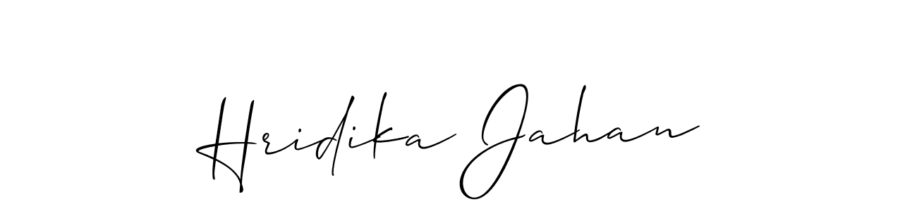 The best way (Allison_Script) to make a short signature is to pick only two or three words in your name. The name Hridika Jahan include a total of six letters. For converting this name. Hridika Jahan signature style 2 images and pictures png