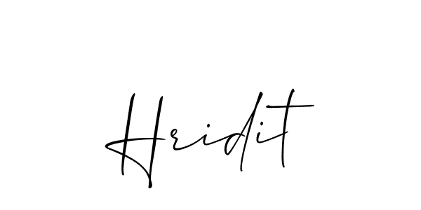 The best way (Allison_Script) to make a short signature is to pick only two or three words in your name. The name Hridit include a total of six letters. For converting this name. Hridit signature style 2 images and pictures png