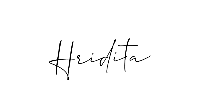 The best way (Allison_Script) to make a short signature is to pick only two or three words in your name. The name Hridita include a total of six letters. For converting this name. Hridita signature style 2 images and pictures png