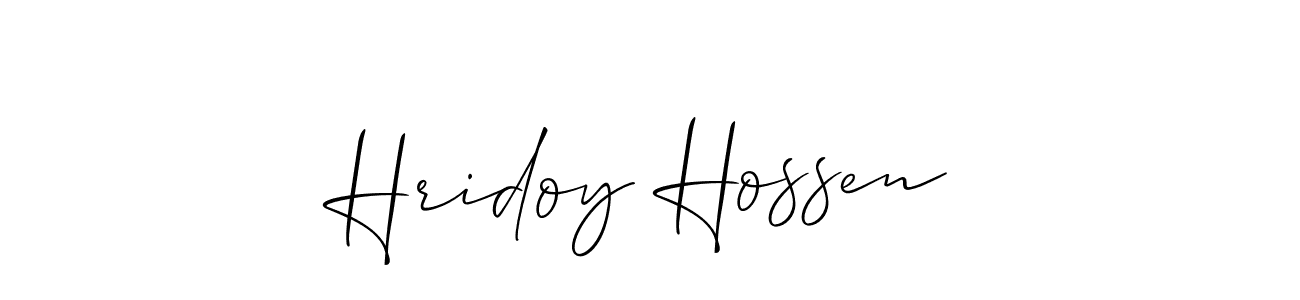 How to Draw Hridoy Hossen signature style? Allison_Script is a latest design signature styles for name Hridoy Hossen. Hridoy Hossen signature style 2 images and pictures png