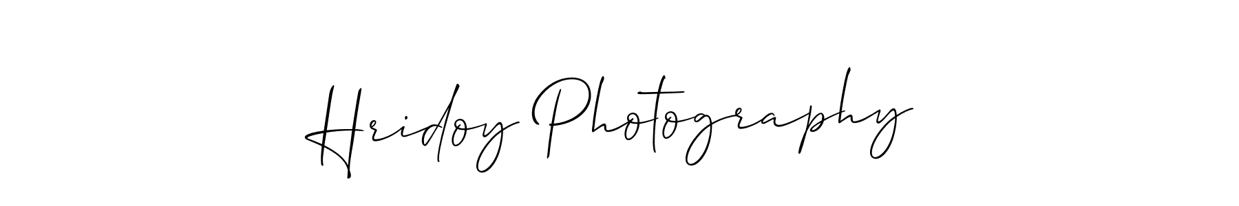 if you are searching for the best signature style for your name Hridoy Photography. so please give up your signature search. here we have designed multiple signature styles  using Allison_Script. Hridoy Photography signature style 2 images and pictures png