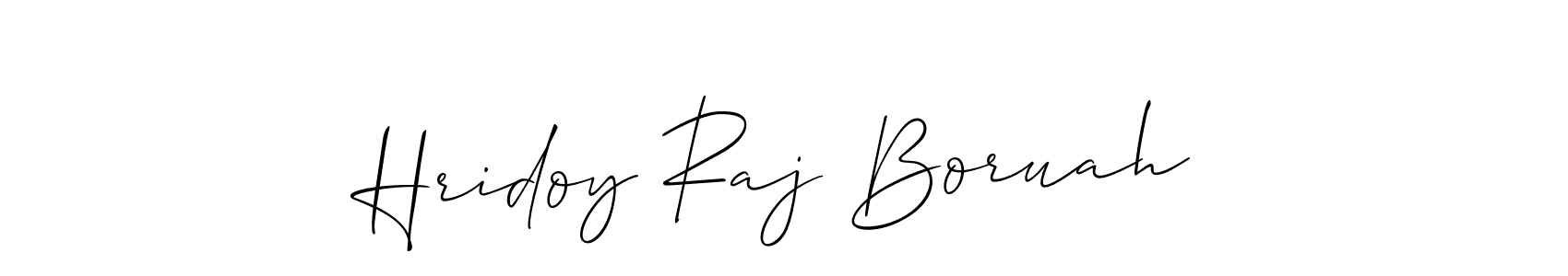 Also we have Hridoy Raj Boruah name is the best signature style. Create professional handwritten signature collection using Allison_Script autograph style. Hridoy Raj Boruah signature style 2 images and pictures png