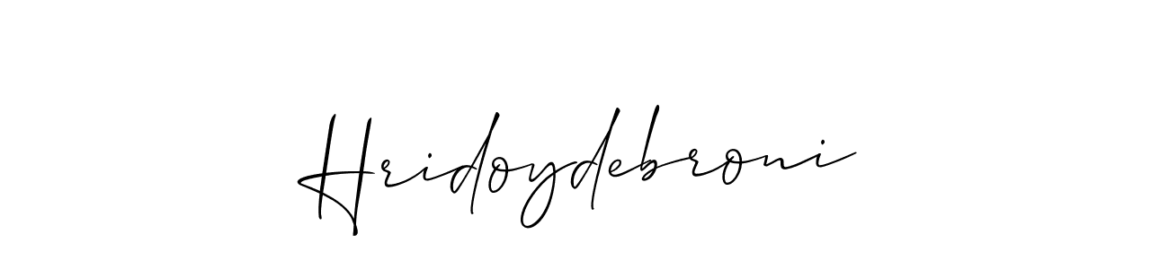 Also we have Hridoydebroni name is the best signature style. Create professional handwritten signature collection using Allison_Script autograph style. Hridoydebroni signature style 2 images and pictures png