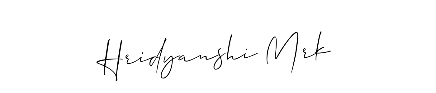 Make a short Hridyanshi Mrk signature style. Manage your documents anywhere anytime using Allison_Script. Create and add eSignatures, submit forms, share and send files easily. Hridyanshi Mrk signature style 2 images and pictures png