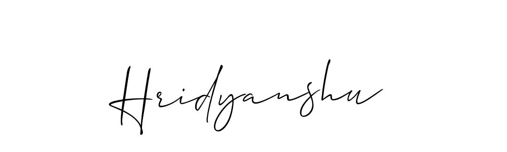 Also we have Hridyanshu name is the best signature style. Create professional handwritten signature collection using Allison_Script autograph style. Hridyanshu signature style 2 images and pictures png