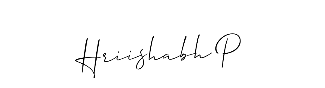 The best way (Allison_Script) to make a short signature is to pick only two or three words in your name. The name Hriishabh P include a total of six letters. For converting this name. Hriishabh P signature style 2 images and pictures png