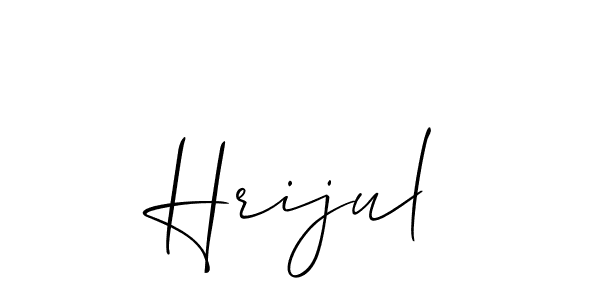 The best way (Allison_Script) to make a short signature is to pick only two or three words in your name. The name Hrijul include a total of six letters. For converting this name. Hrijul signature style 2 images and pictures png