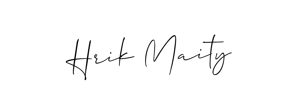 Create a beautiful signature design for name Hrik Maity. With this signature (Allison_Script) fonts, you can make a handwritten signature for free. Hrik Maity signature style 2 images and pictures png