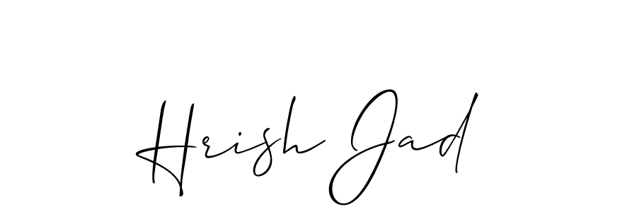 Similarly Allison_Script is the best handwritten signature design. Signature creator online .You can use it as an online autograph creator for name Hrish Jad. Hrish Jad signature style 2 images and pictures png