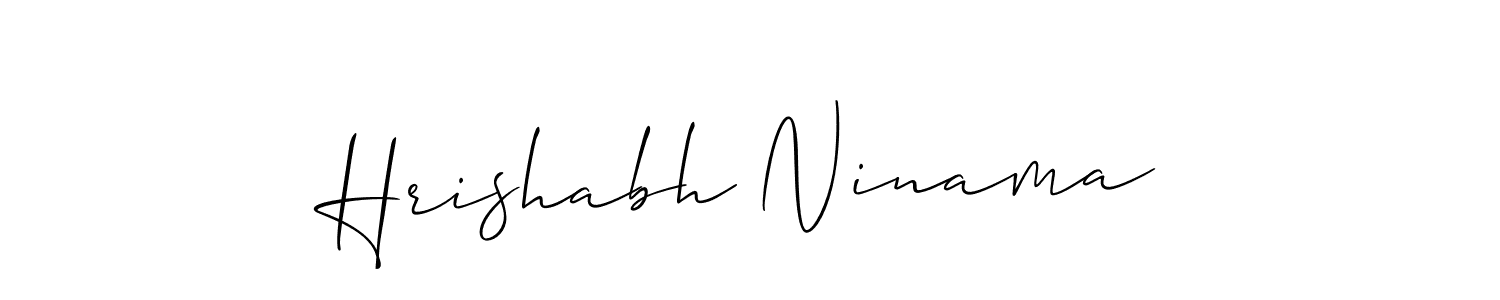 It looks lik you need a new signature style for name Hrishabh Ninama. Design unique handwritten (Allison_Script) signature with our free signature maker in just a few clicks. Hrishabh Ninama signature style 2 images and pictures png