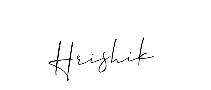 Use a signature maker to create a handwritten signature online. With this signature software, you can design (Allison_Script) your own signature for name Hrishik. Hrishik signature style 2 images and pictures png