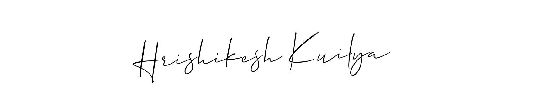 Make a beautiful signature design for name Hrishikesh Kuilya. With this signature (Allison_Script) style, you can create a handwritten signature for free. Hrishikesh Kuilya signature style 2 images and pictures png