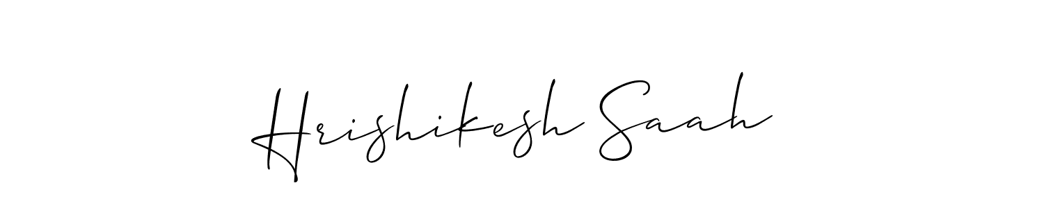 Allison_Script is a professional signature style that is perfect for those who want to add a touch of class to their signature. It is also a great choice for those who want to make their signature more unique. Get Hrishikesh Saah name to fancy signature for free. Hrishikesh Saah signature style 2 images and pictures png