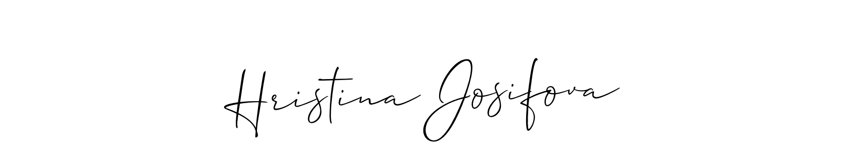 Design your own signature with our free online signature maker. With this signature software, you can create a handwritten (Allison_Script) signature for name Hristina Josifova. Hristina Josifova signature style 2 images and pictures png