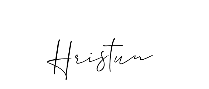 Use a signature maker to create a handwritten signature online. With this signature software, you can design (Allison_Script) your own signature for name Hristun. Hristun signature style 2 images and pictures png