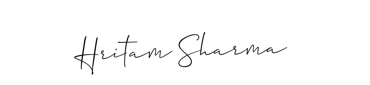 Hritam Sharma stylish signature style. Best Handwritten Sign (Allison_Script) for my name. Handwritten Signature Collection Ideas for my name Hritam Sharma. Hritam Sharma signature style 2 images and pictures png