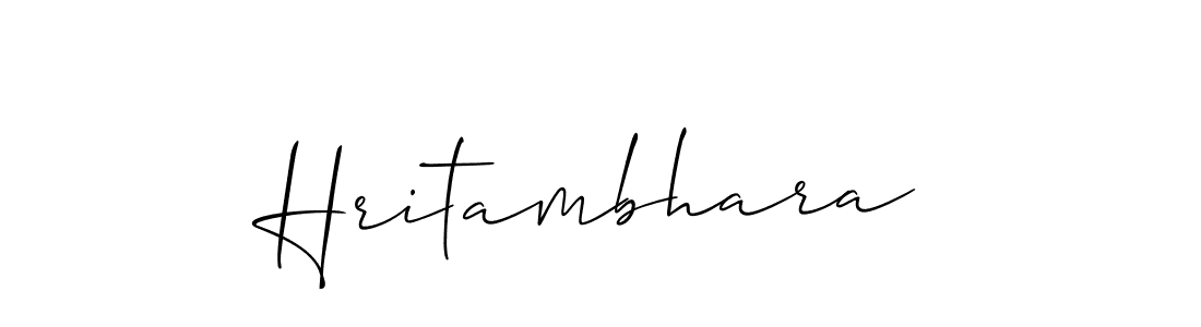 Create a beautiful signature design for name Hritambhara. With this signature (Allison_Script) fonts, you can make a handwritten signature for free. Hritambhara signature style 2 images and pictures png