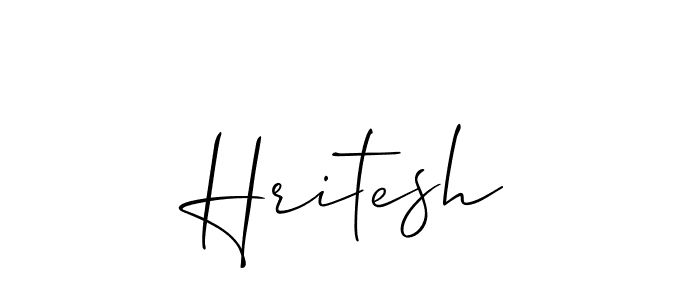 Also we have Hritesh name is the best signature style. Create professional handwritten signature collection using Allison_Script autograph style. Hritesh signature style 2 images and pictures png