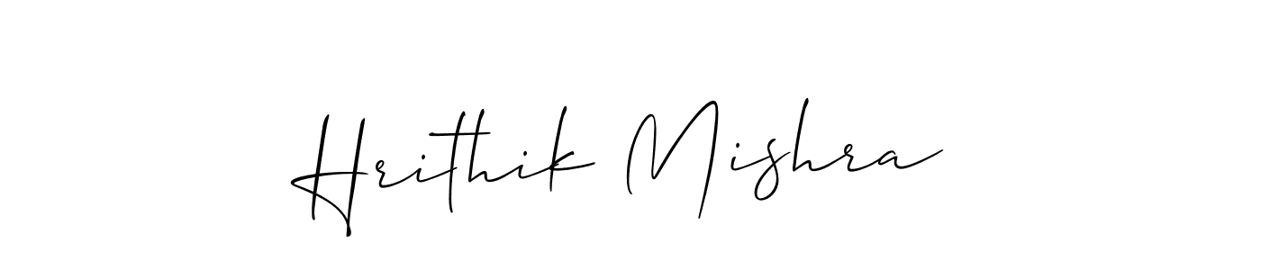 Also we have Hrithik Mishra name is the best signature style. Create professional handwritten signature collection using Allison_Script autograph style. Hrithik Mishra signature style 2 images and pictures png