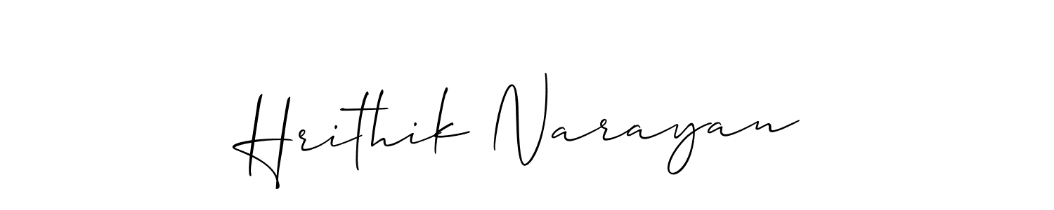 You should practise on your own different ways (Allison_Script) to write your name (Hrithik Narayan) in signature. don't let someone else do it for you. Hrithik Narayan signature style 2 images and pictures png