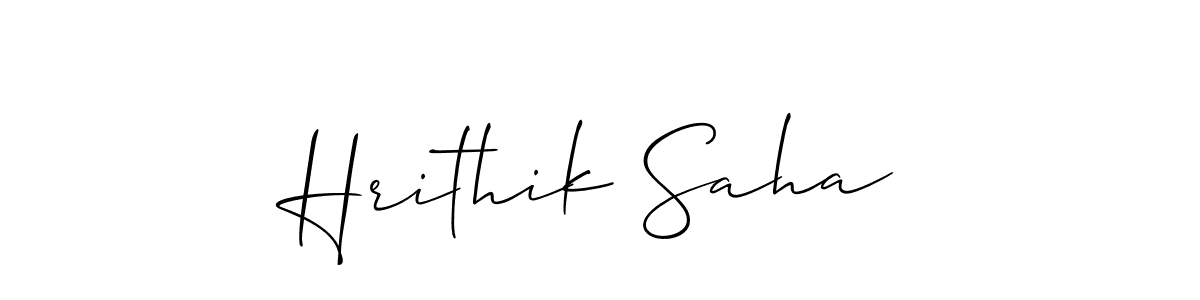 Create a beautiful signature design for name Hrithik Saha. With this signature (Allison_Script) fonts, you can make a handwritten signature for free. Hrithik Saha signature style 2 images and pictures png
