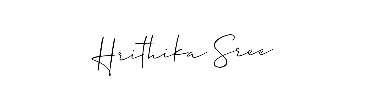 You should practise on your own different ways (Allison_Script) to write your name (Hrithika Sree) in signature. don't let someone else do it for you. Hrithika Sree signature style 2 images and pictures png