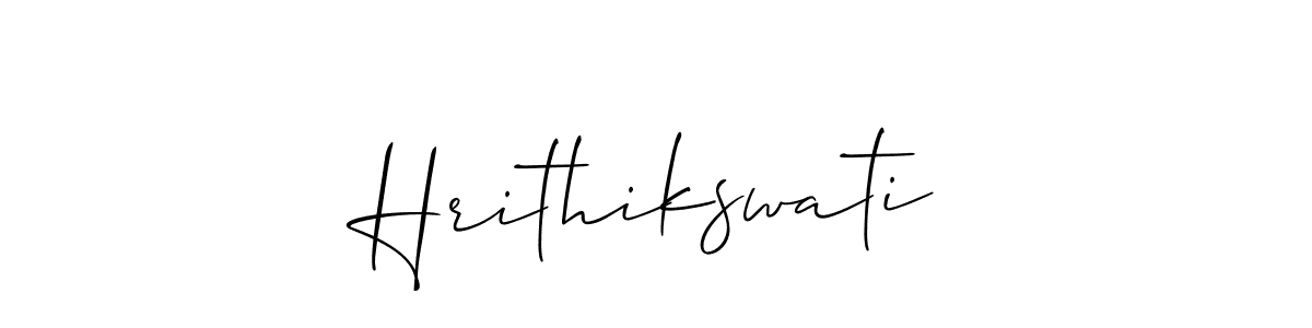 Allison_Script is a professional signature style that is perfect for those who want to add a touch of class to their signature. It is also a great choice for those who want to make their signature more unique. Get Hrithikswati name to fancy signature for free. Hrithikswati signature style 2 images and pictures png