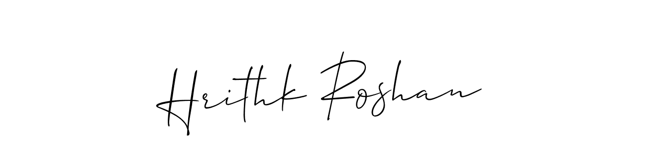 Allison_Script is a professional signature style that is perfect for those who want to add a touch of class to their signature. It is also a great choice for those who want to make their signature more unique. Get Hrithk Roshan name to fancy signature for free. Hrithk Roshan signature style 2 images and pictures png