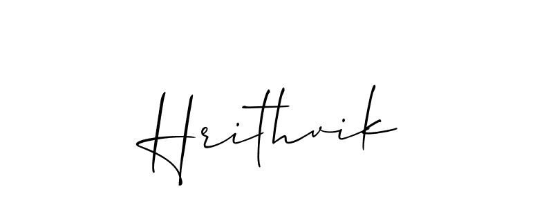 How to make Hrithvik signature? Allison_Script is a professional autograph style. Create handwritten signature for Hrithvik name. Hrithvik signature style 2 images and pictures png