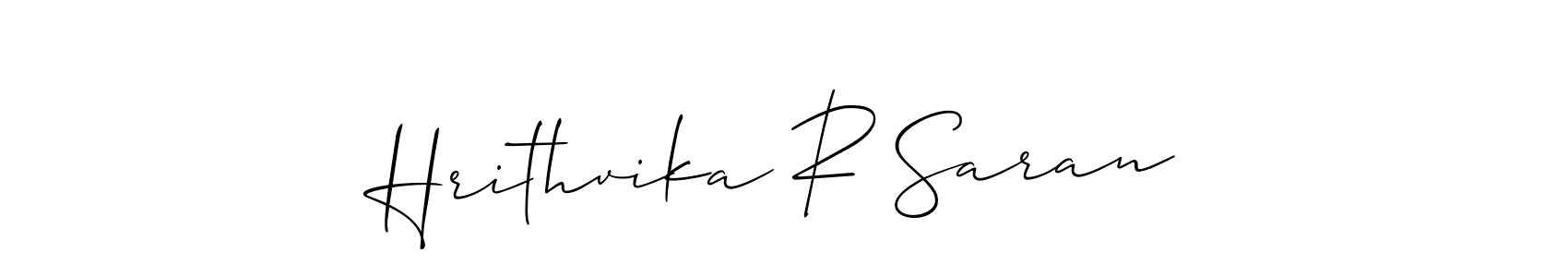 Design your own signature with our free online signature maker. With this signature software, you can create a handwritten (Allison_Script) signature for name Hrithvika R Saran. Hrithvika R Saran signature style 2 images and pictures png