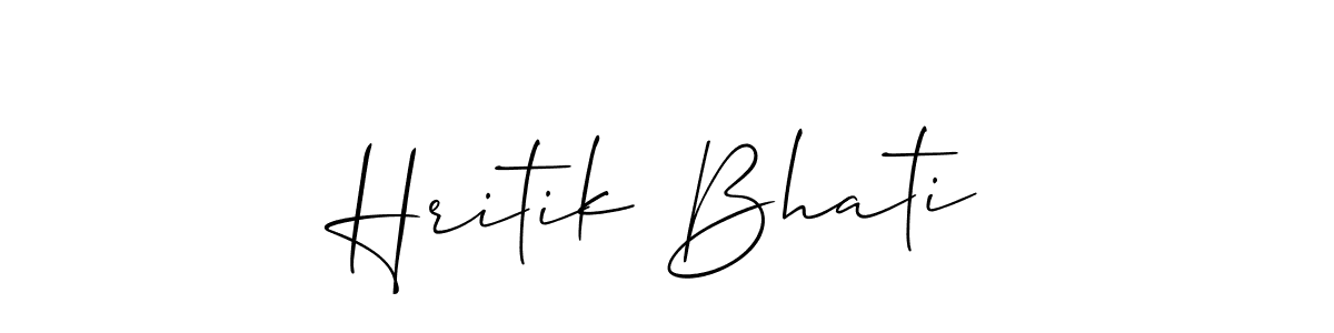 How to Draw Hritik Bhati signature style? Allison_Script is a latest design signature styles for name Hritik Bhati. Hritik Bhati signature style 2 images and pictures png