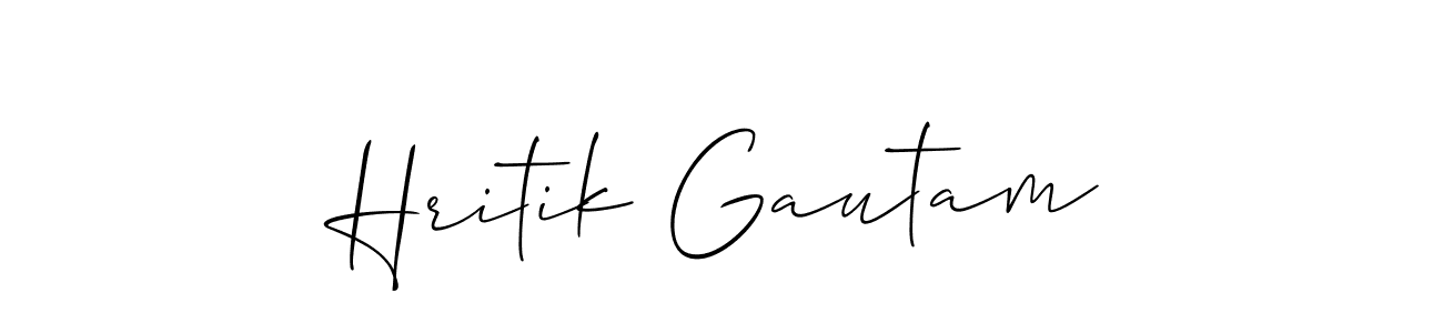 Similarly Allison_Script is the best handwritten signature design. Signature creator online .You can use it as an online autograph creator for name Hritik Gautam. Hritik Gautam signature style 2 images and pictures png