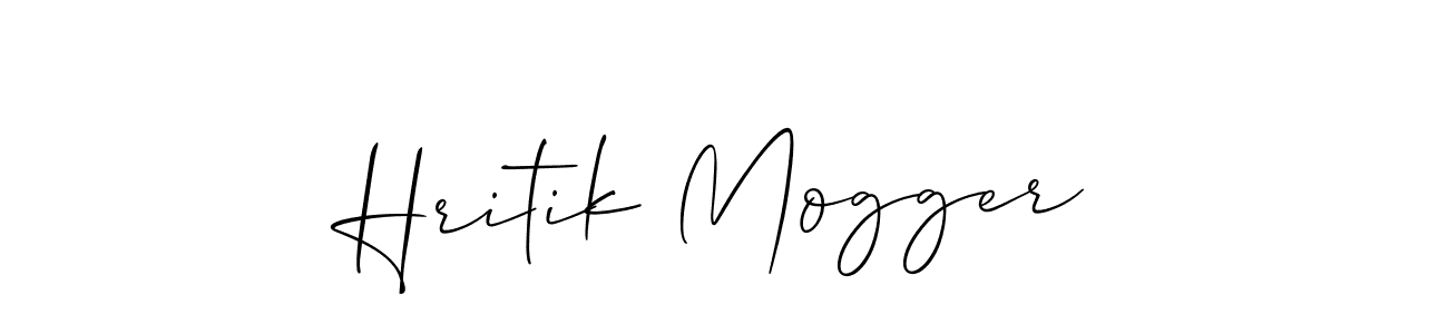 How to make Hritik Mogger name signature. Use Allison_Script style for creating short signs online. This is the latest handwritten sign. Hritik Mogger signature style 2 images and pictures png