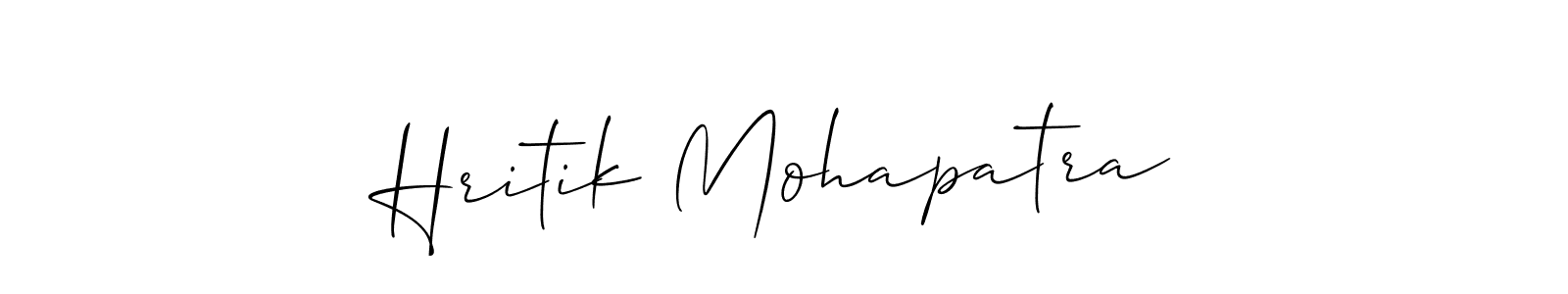 The best way (Allison_Script) to make a short signature is to pick only two or three words in your name. The name Hritik Mohapatra include a total of six letters. For converting this name. Hritik Mohapatra signature style 2 images and pictures png