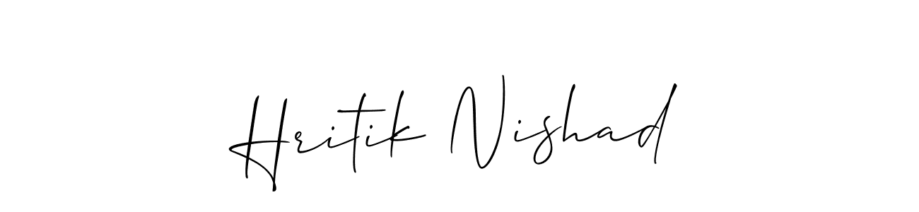 You can use this online signature creator to create a handwritten signature for the name Hritik Nishad. This is the best online autograph maker. Hritik Nishad signature style 2 images and pictures png