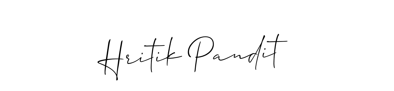 Use a signature maker to create a handwritten signature online. With this signature software, you can design (Allison_Script) your own signature for name Hritik Pandit. Hritik Pandit signature style 2 images and pictures png