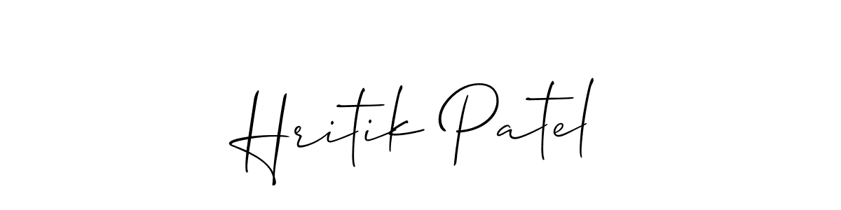 Allison_Script is a professional signature style that is perfect for those who want to add a touch of class to their signature. It is also a great choice for those who want to make their signature more unique. Get Hritik Patel name to fancy signature for free. Hritik Patel signature style 2 images and pictures png